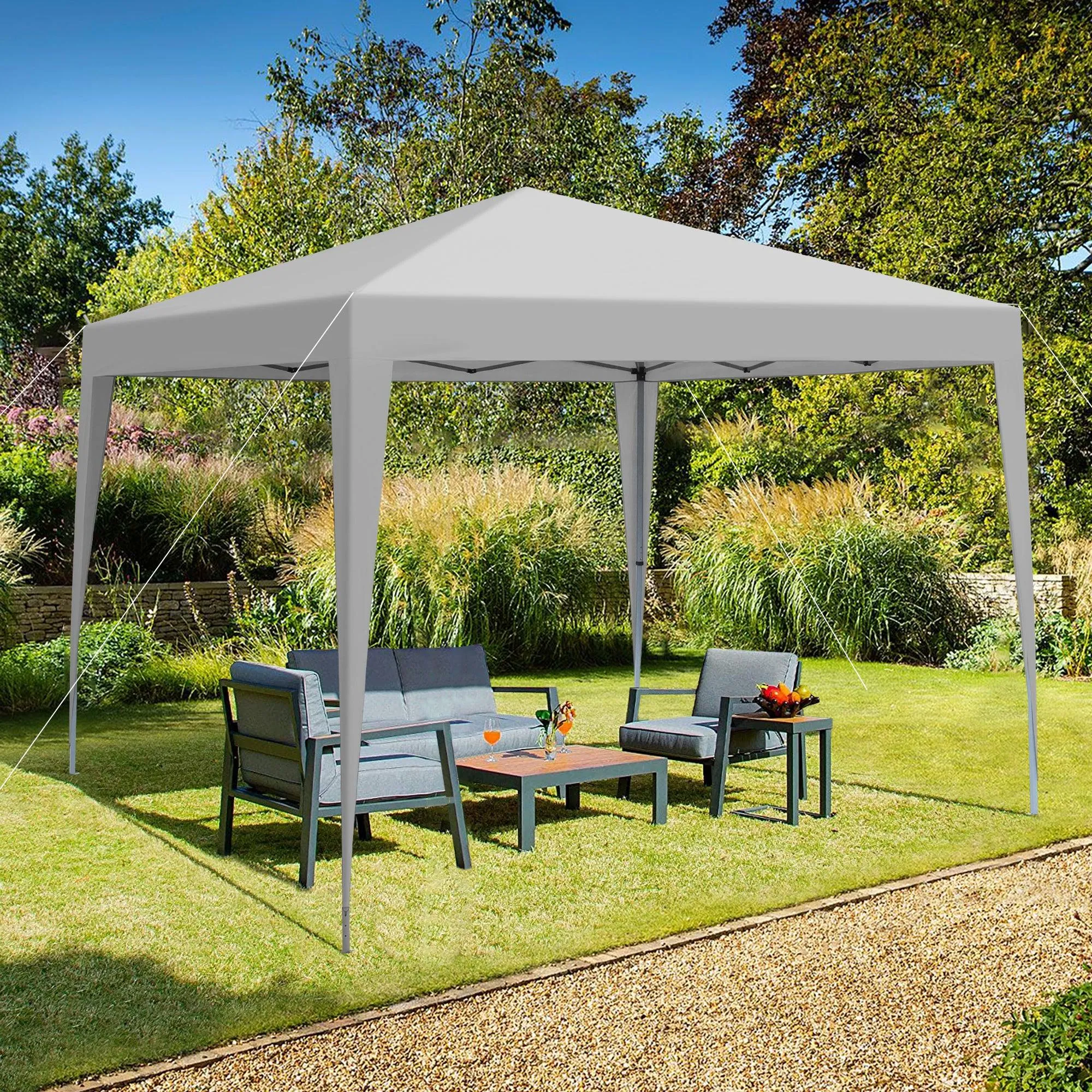 10x 10Ft Pop Up Gazebo Canopy Tent with 4pcs Weight sand bag,with Carry Bag-Grey