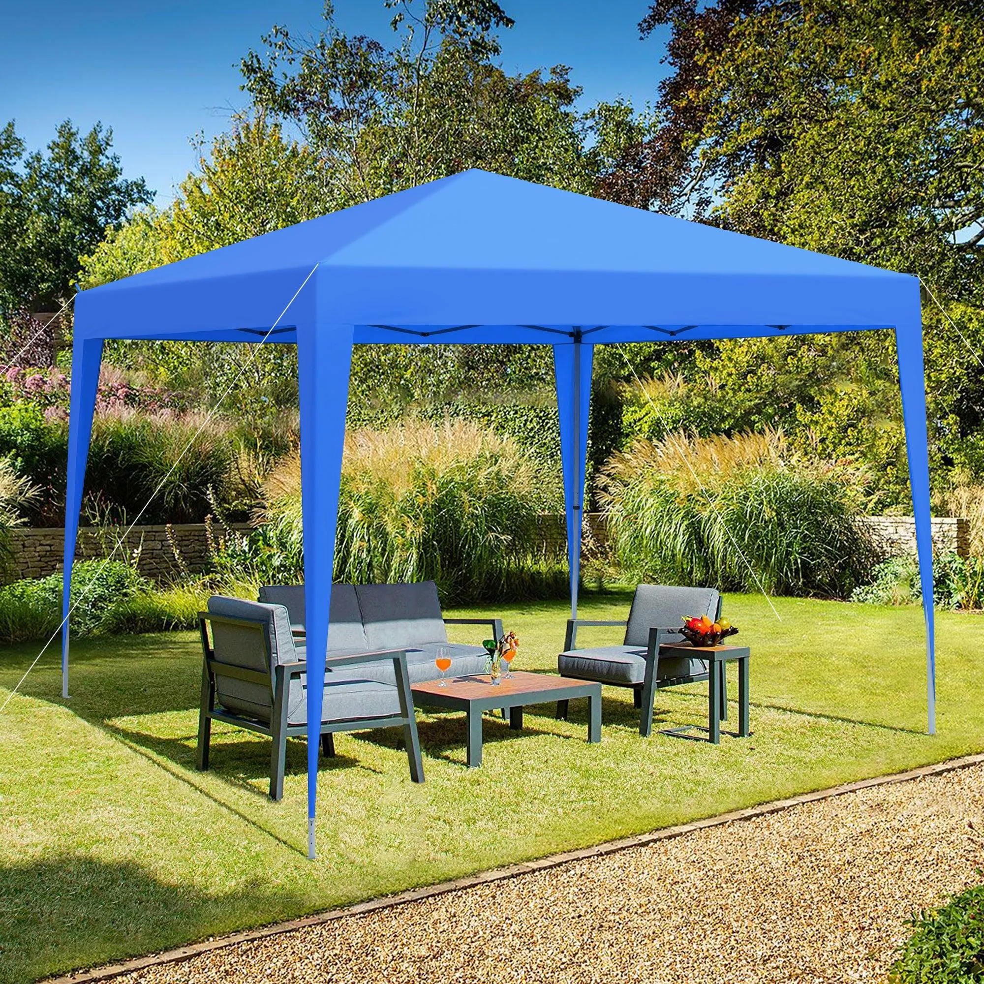 10x 10Ft Pop Up Gazebo Tent Canopy with 4pcs Weight sand bag,with Carry Bag-Blue