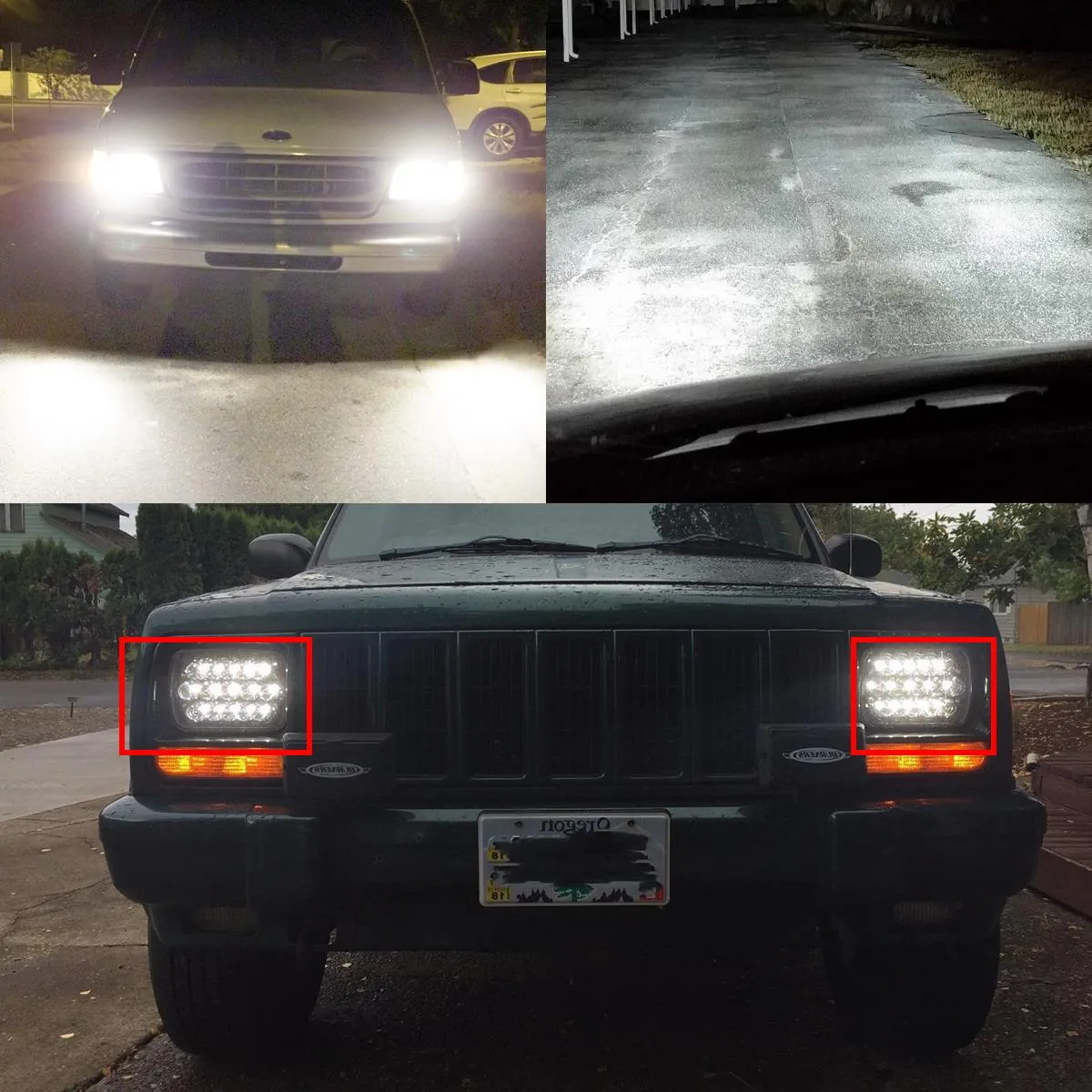 2Pcs 5x7 Led Headlights 7x6 Led Sealed Beam Headlights with Angel Eyes DRL High Low Beam C4 Corvette H6054 6054 Led Headlight Compatible with Jeep Wrangler YJ Cherokee XJ H5054 H6054LL 6052 6053