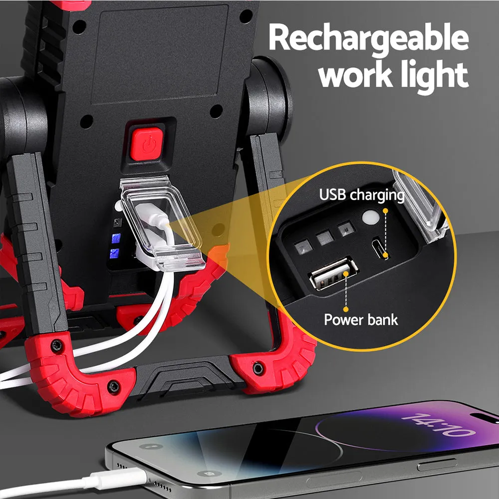 360° Rotating LED Work Light USB Rechargeable - Giantz