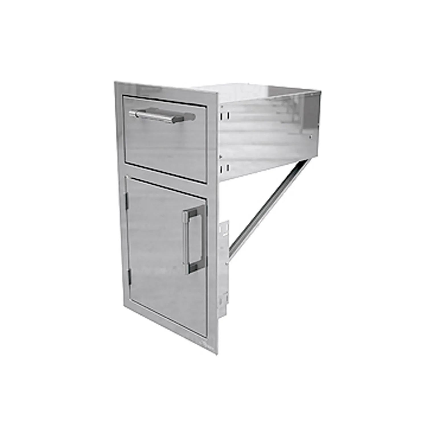 Alfresco 17-Inch Stainless Steel One Drawer with Door Open Left