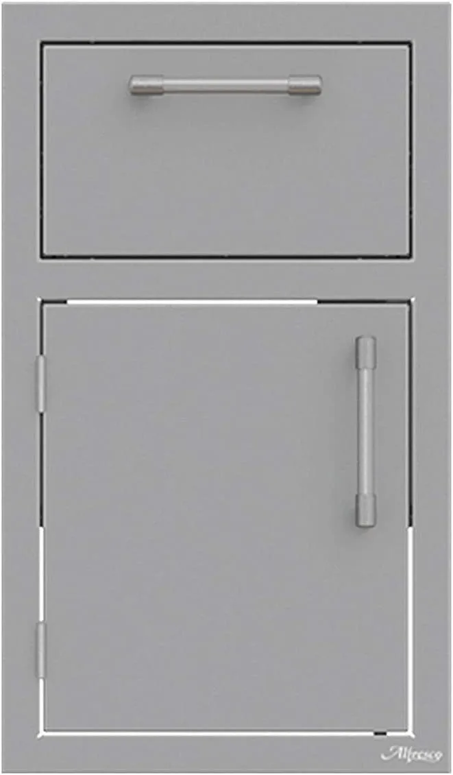 Alfresco 17-Inch Stainless Steel One Drawer with Door Open Right