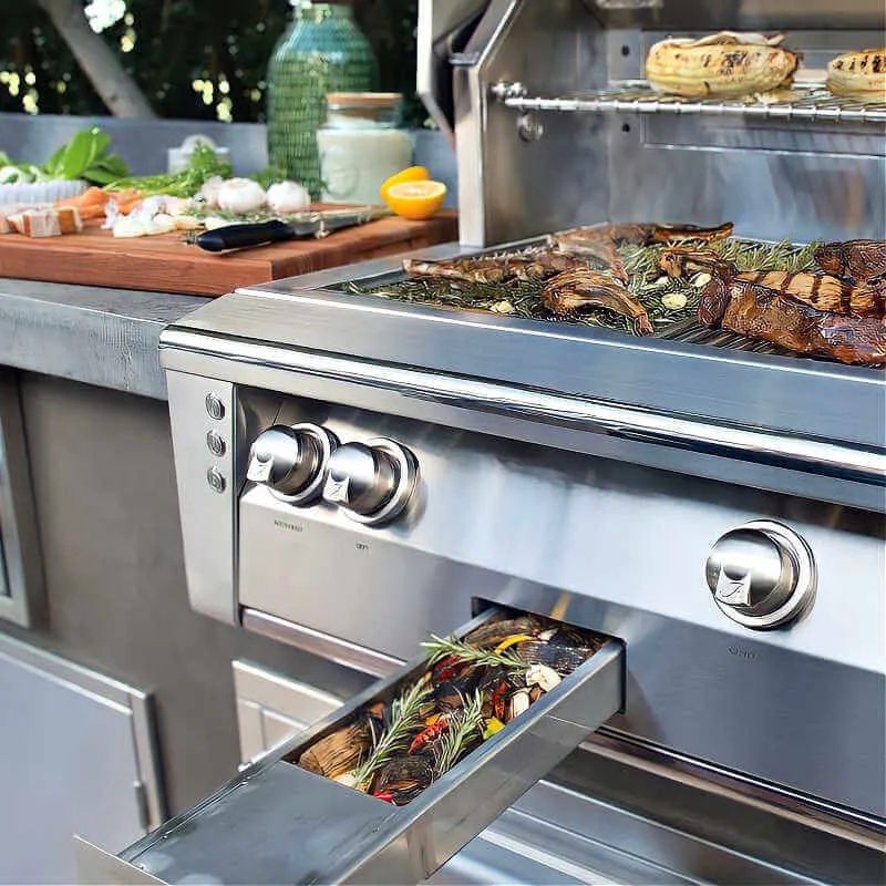 Alfresco ALXE 36-Inch Built-In Gas Grill With Sear Zone And Rotisserie