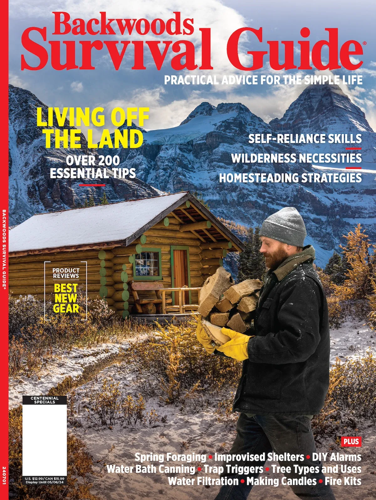 Backwoods Survival Guide - Living Off The Land No. 26: 200  Tips, Spring Foraging, Improvised Shelters, DIY Alarms & Candles, Water Bath Canning, Trap Triggers, Water Filtration, Fire Kit & Gear Guide