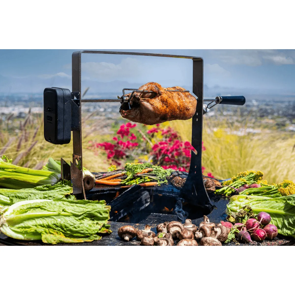 Barbecue Grill Rotisserie for your Arteflame Grill With Cordless Motor