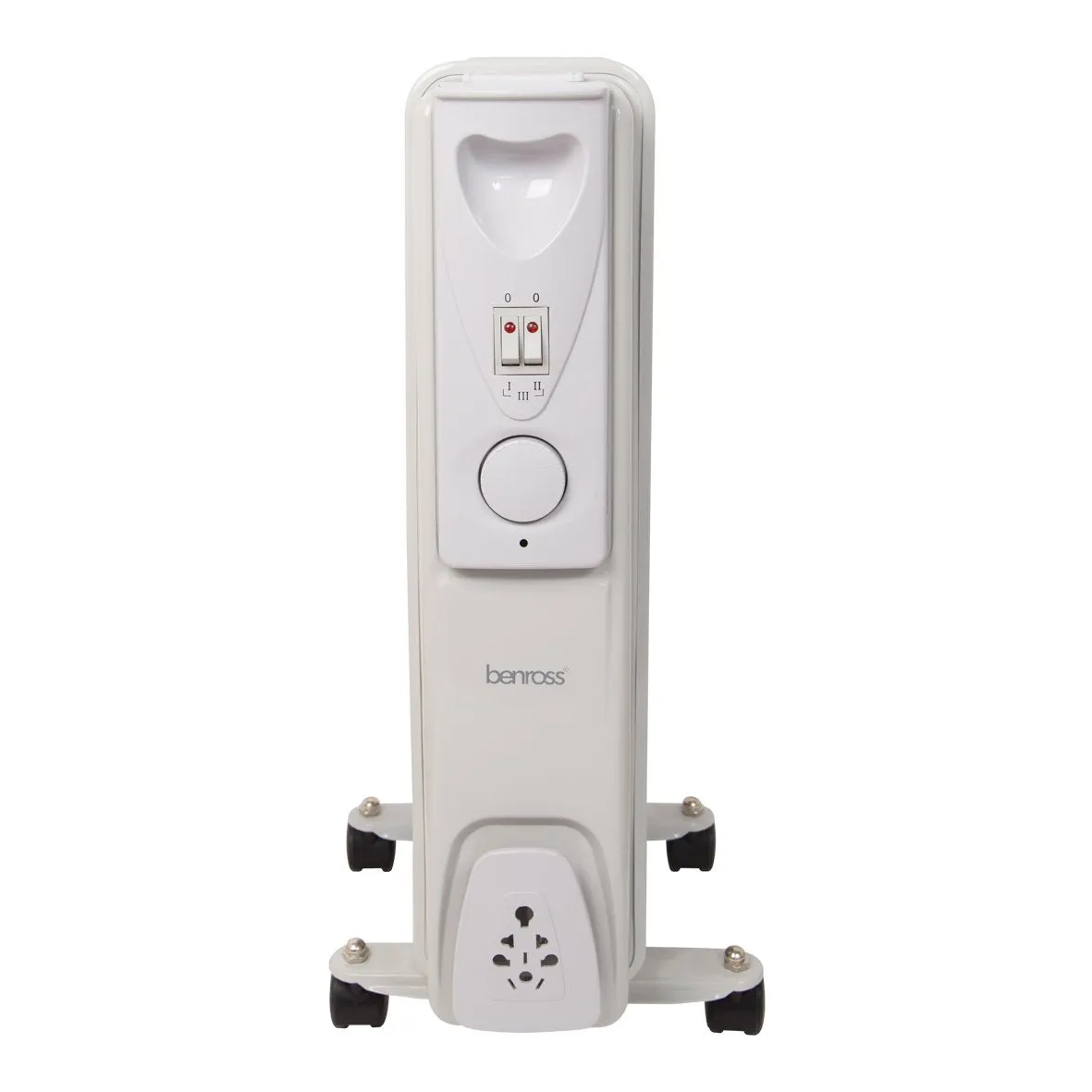 Benross 42690 Portable 7 Fin Oil Filled Radiator/Adjustable Thermostat/Automatic Overheat Protection/Cool Touch Carry Handle / 1500W / White