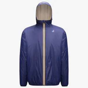 Claude Orsetto - Unisex Sherpa Lined Waterproof Full Zip Rain Jacket in Blue Medieval