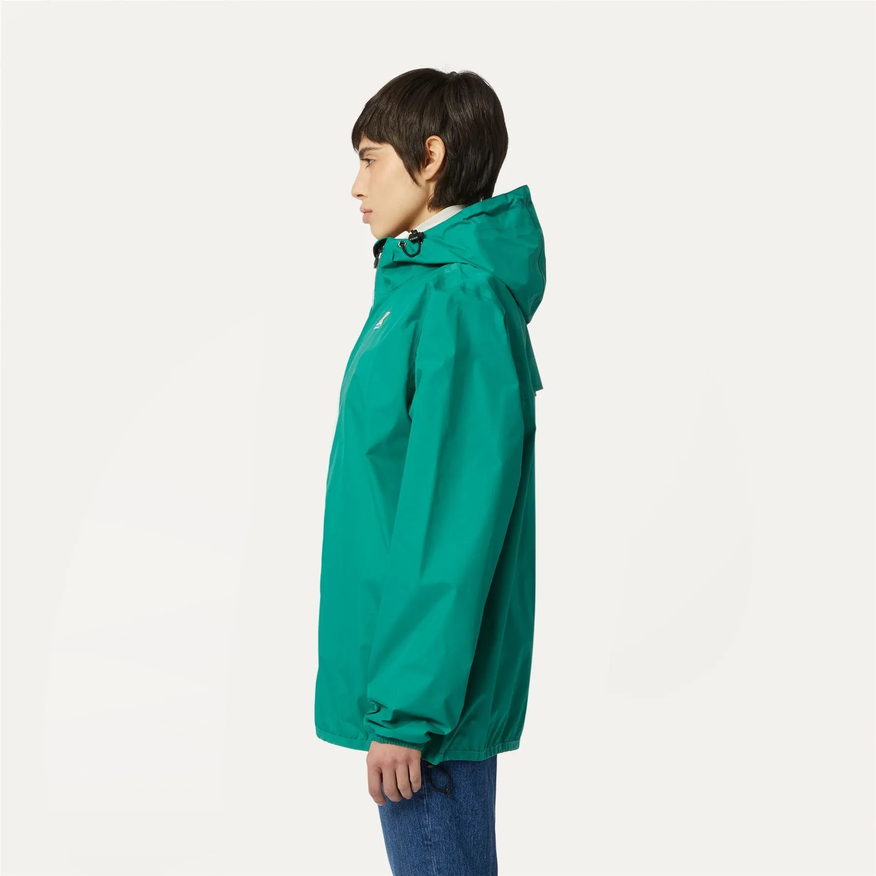 Claude - Unisex Packable Full Zip Waterproof  Rain Jacket in Green