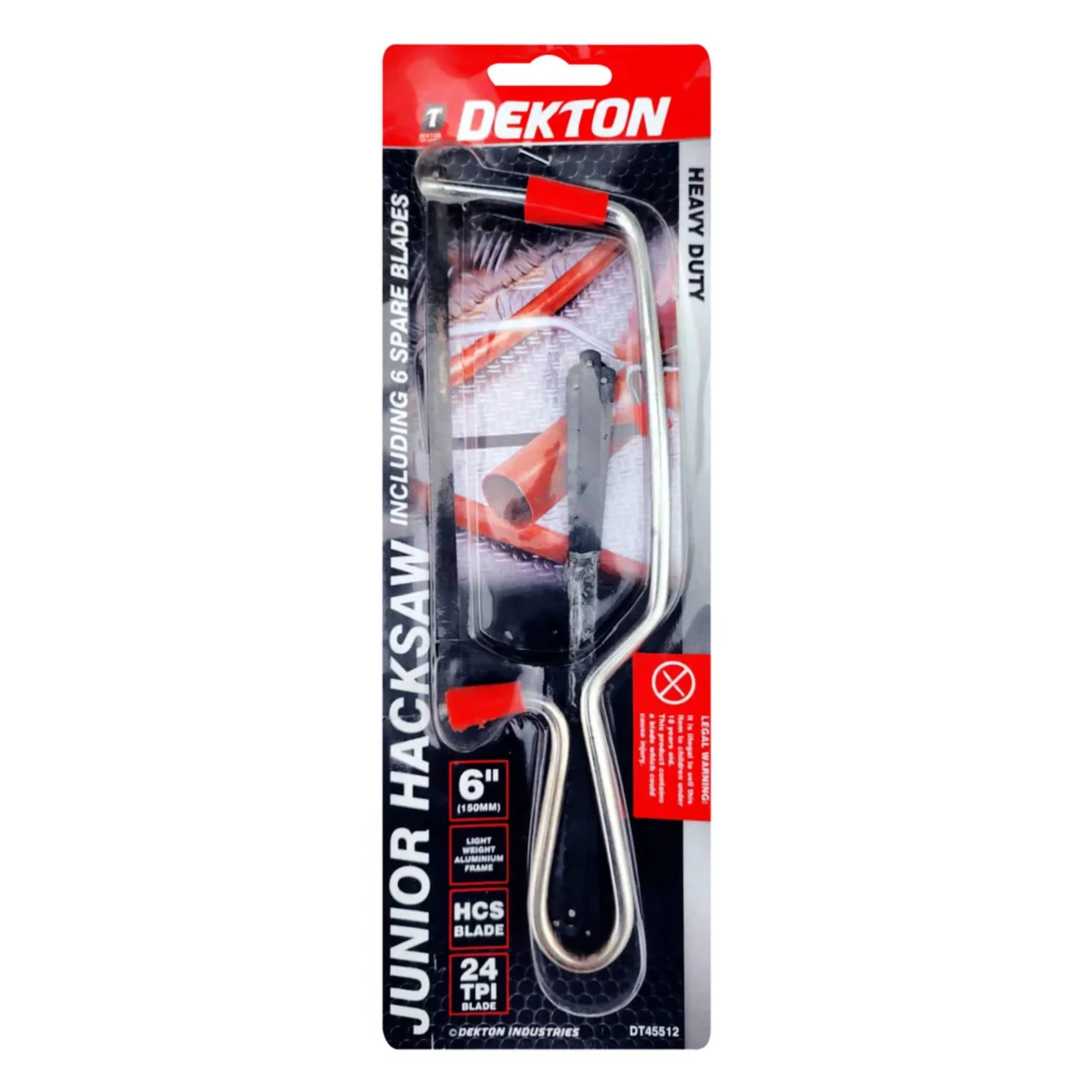 DEKTON Junior Hacksaw with Blade & 6 Extra Blades