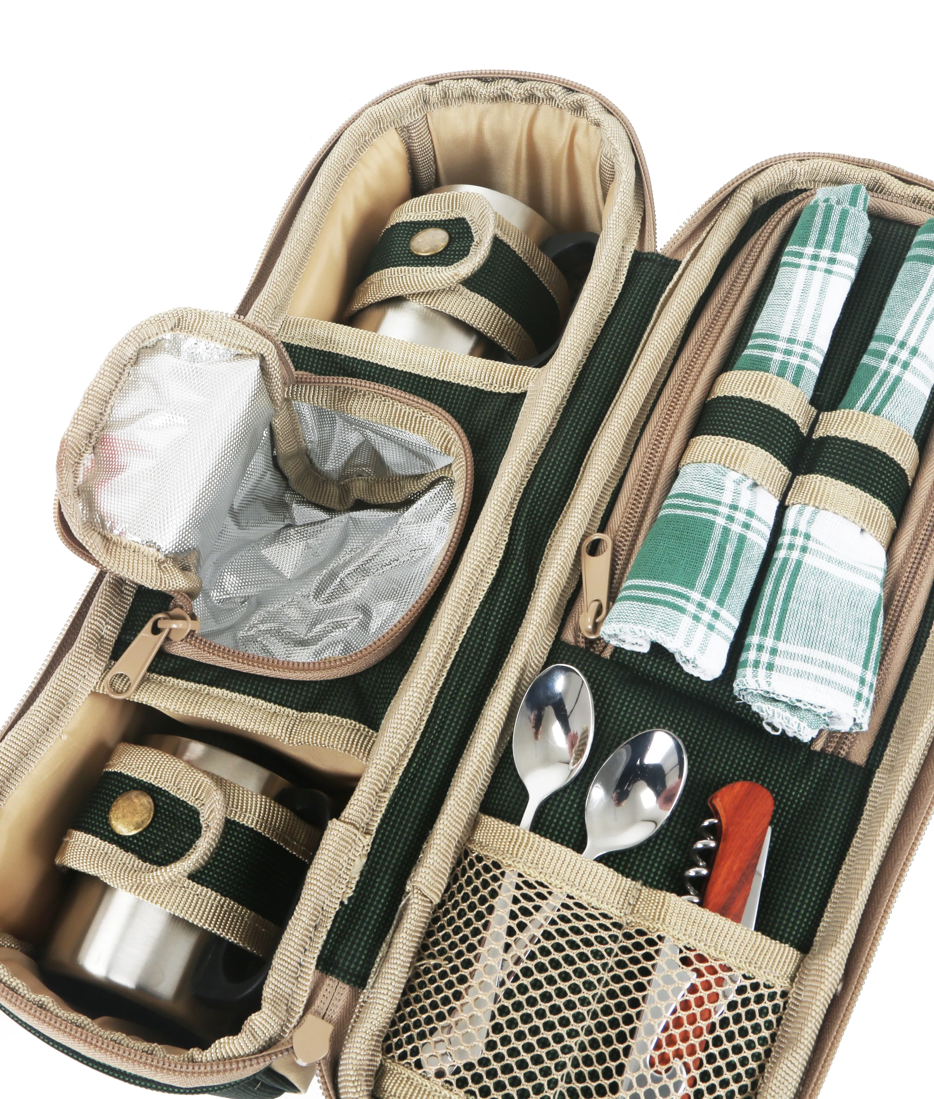 Deluxe Flask & Mug Picnic Set for Two People