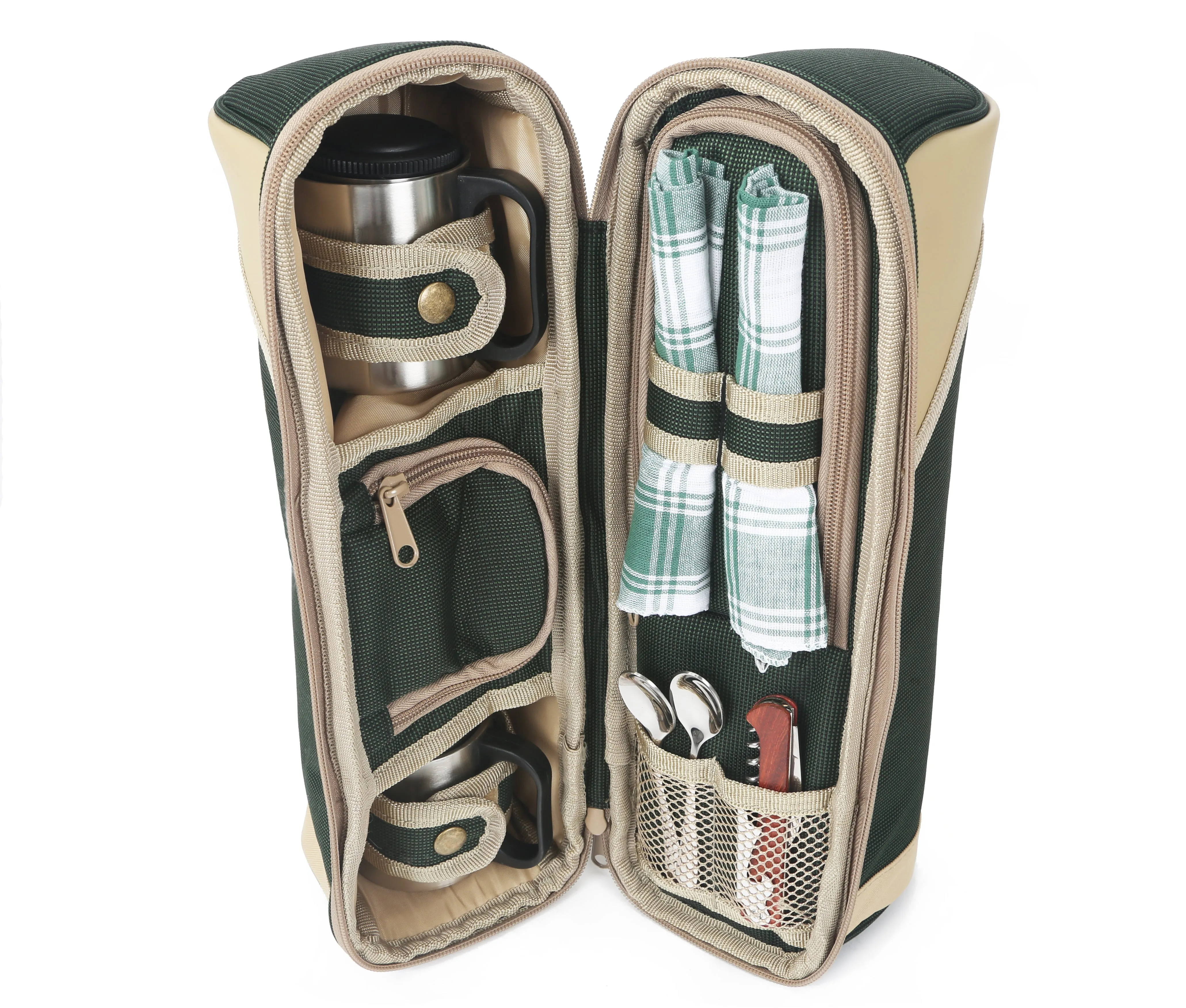 Deluxe Flask & Mug Picnic Set for Two People