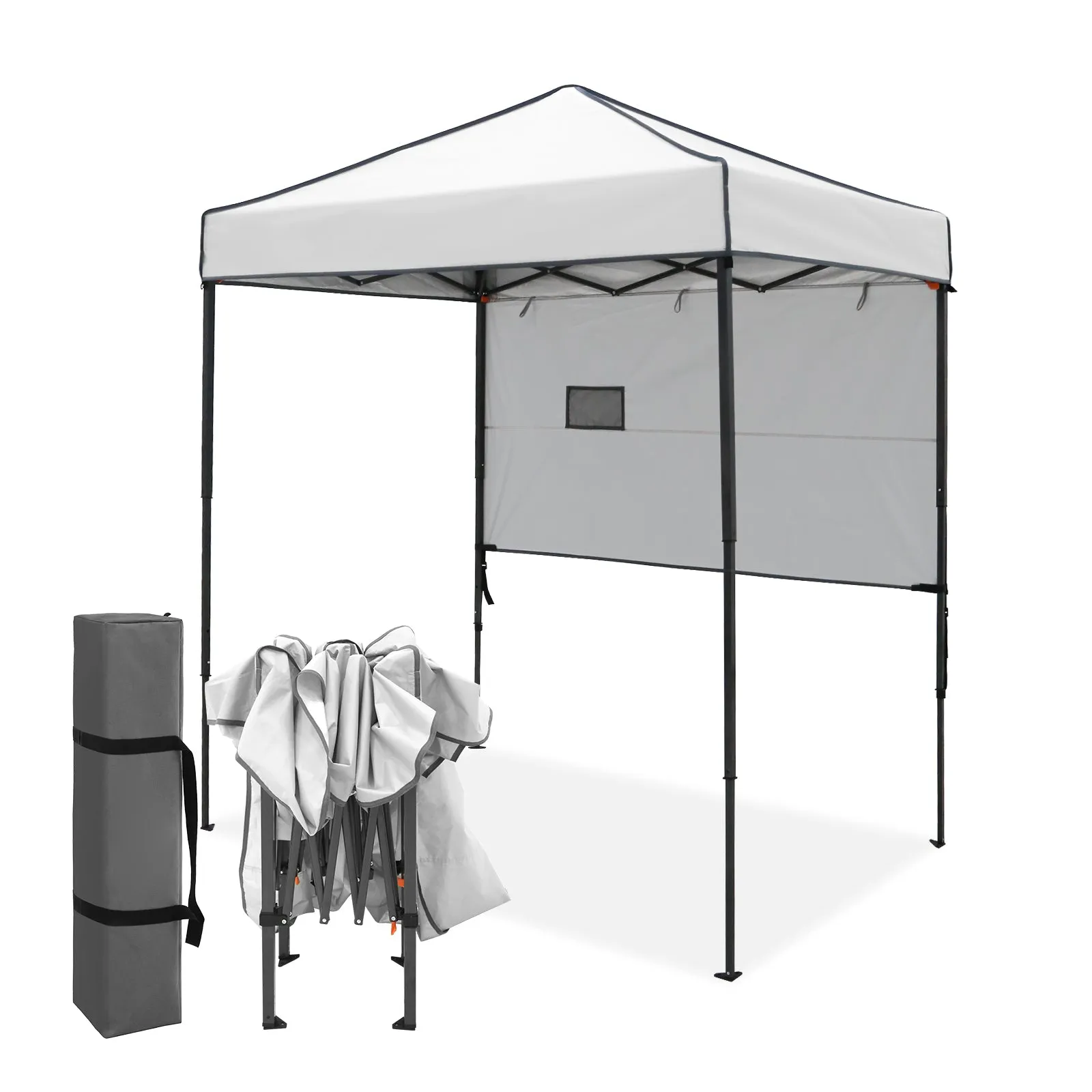 EAGLE PEAK Instant Pop Up Canopy with Adjustable Sun Wall 6x4 ft, Straight Lightweight Compact Portable Tent with Carry Bag