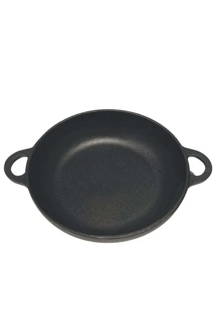 Edge Round Sizzling Plate with Wood Holder (KW128)