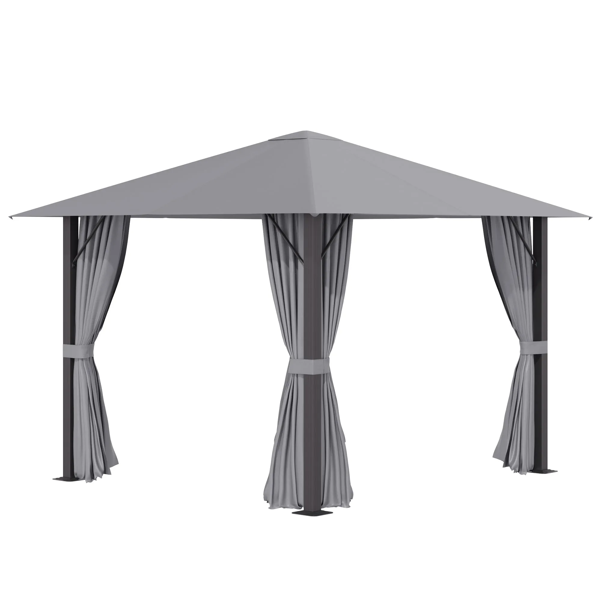 Enola 10 x 10 ft Patio Gazebo Aluminum Frame - Gray