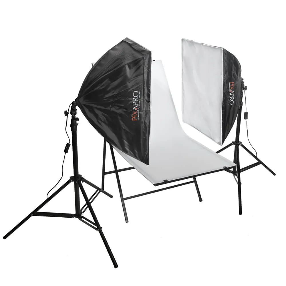 EzyLite Softbox Twin-Head Continuous Lighting Kit (105W Bulbs) & 60x100cm Shooting Table