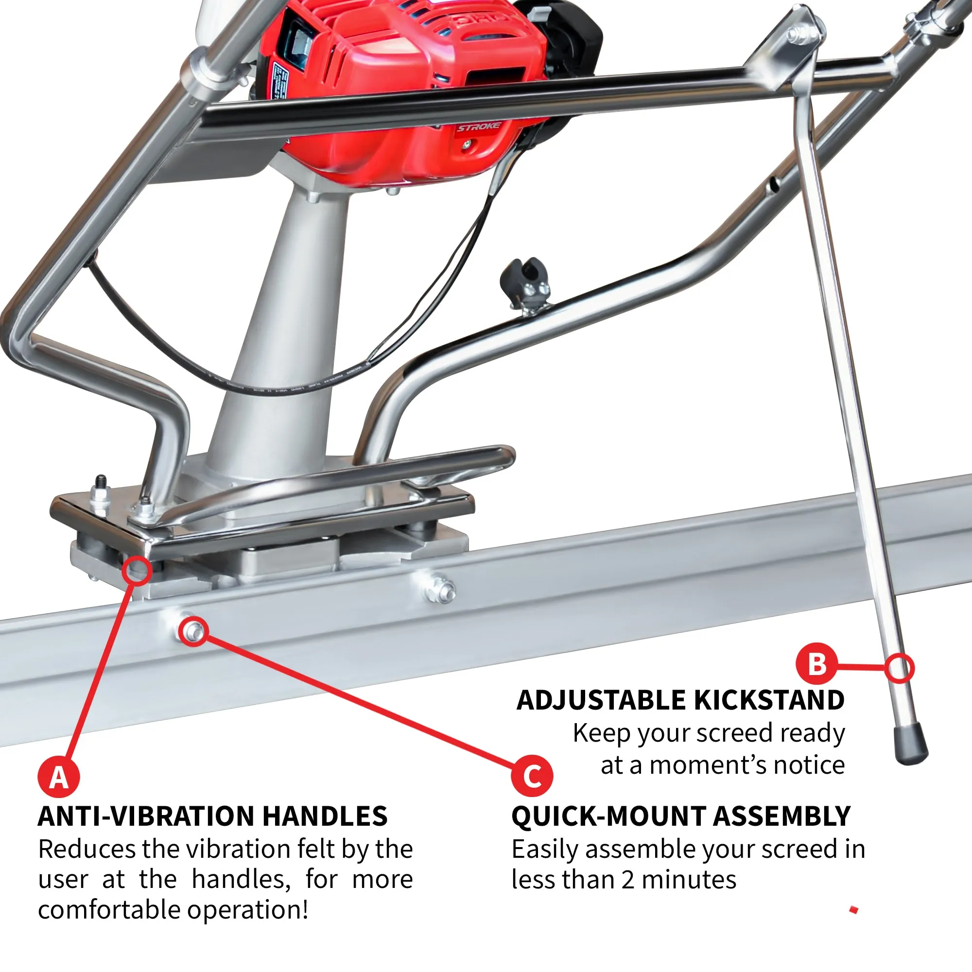 Factory Reconditioned Honda Power Screed Single Magnesium Blade Bundle (Choose 4ft, 6ft, 8ft, 10ft, 12ft, 14ft)