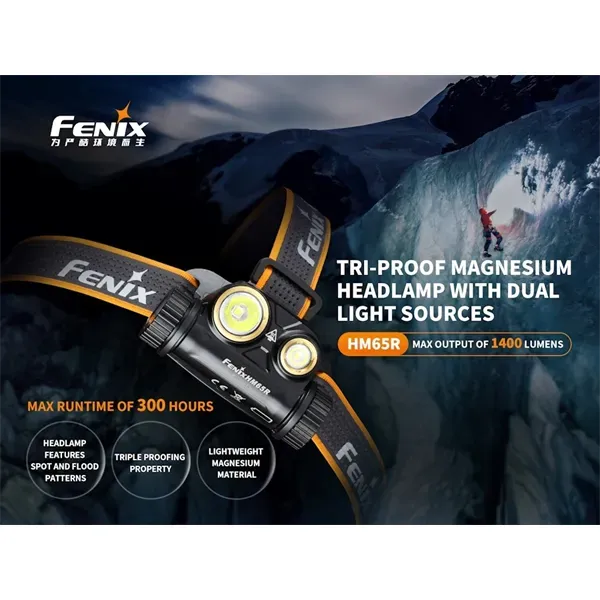 Fenix HM65R Rechargeable Spot and Floodlight Headlamp