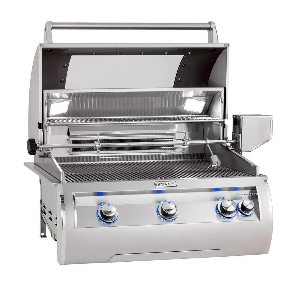 Fire Magic E660s Echelon Diamond 30-Inch Freestanding Gas Grill w/ Rotisserie, Single Side Burner & Magic Window