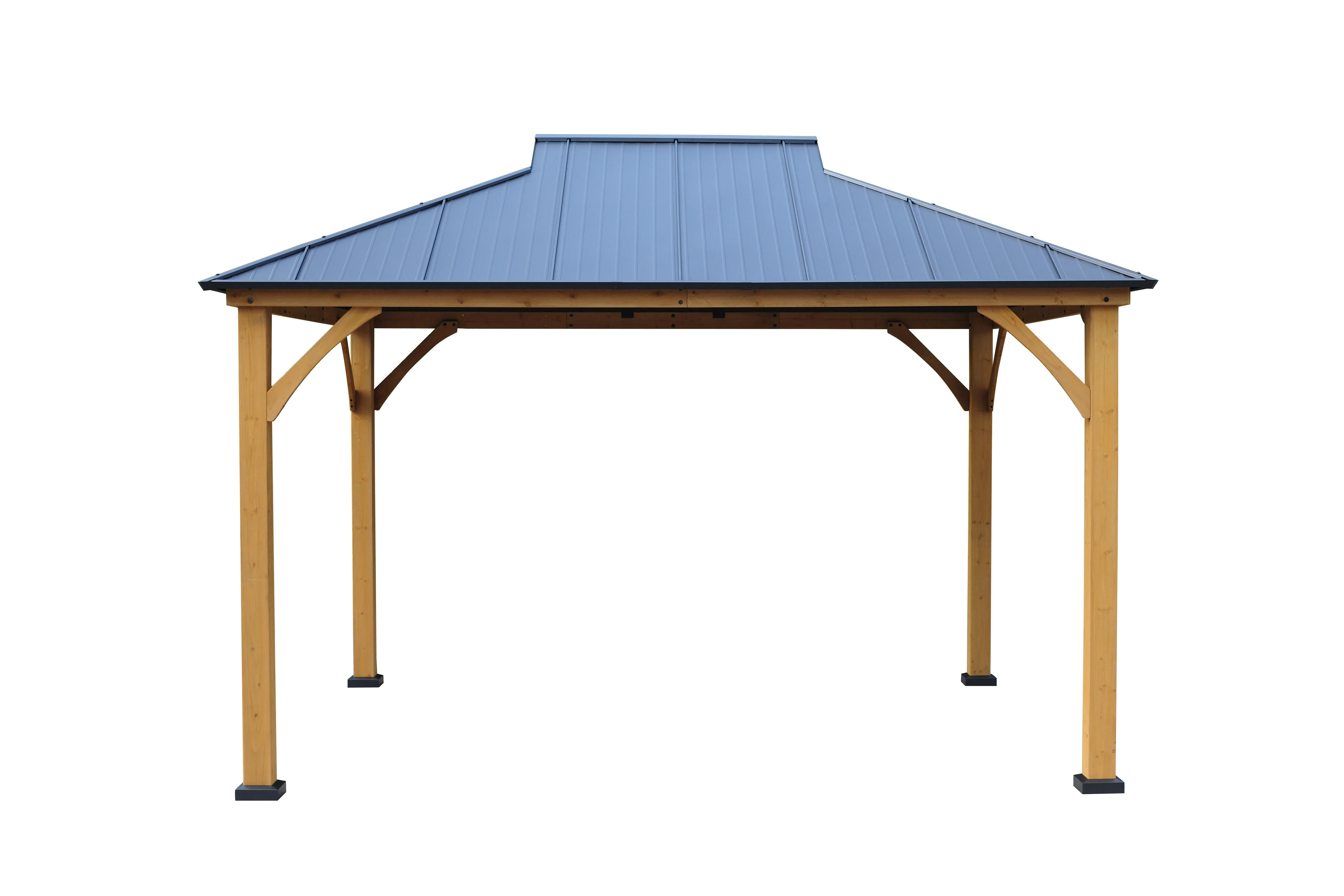 GazeboMate Adventure 3.66x4.28M Galvanized Steel & Cedar Wood Gazebo