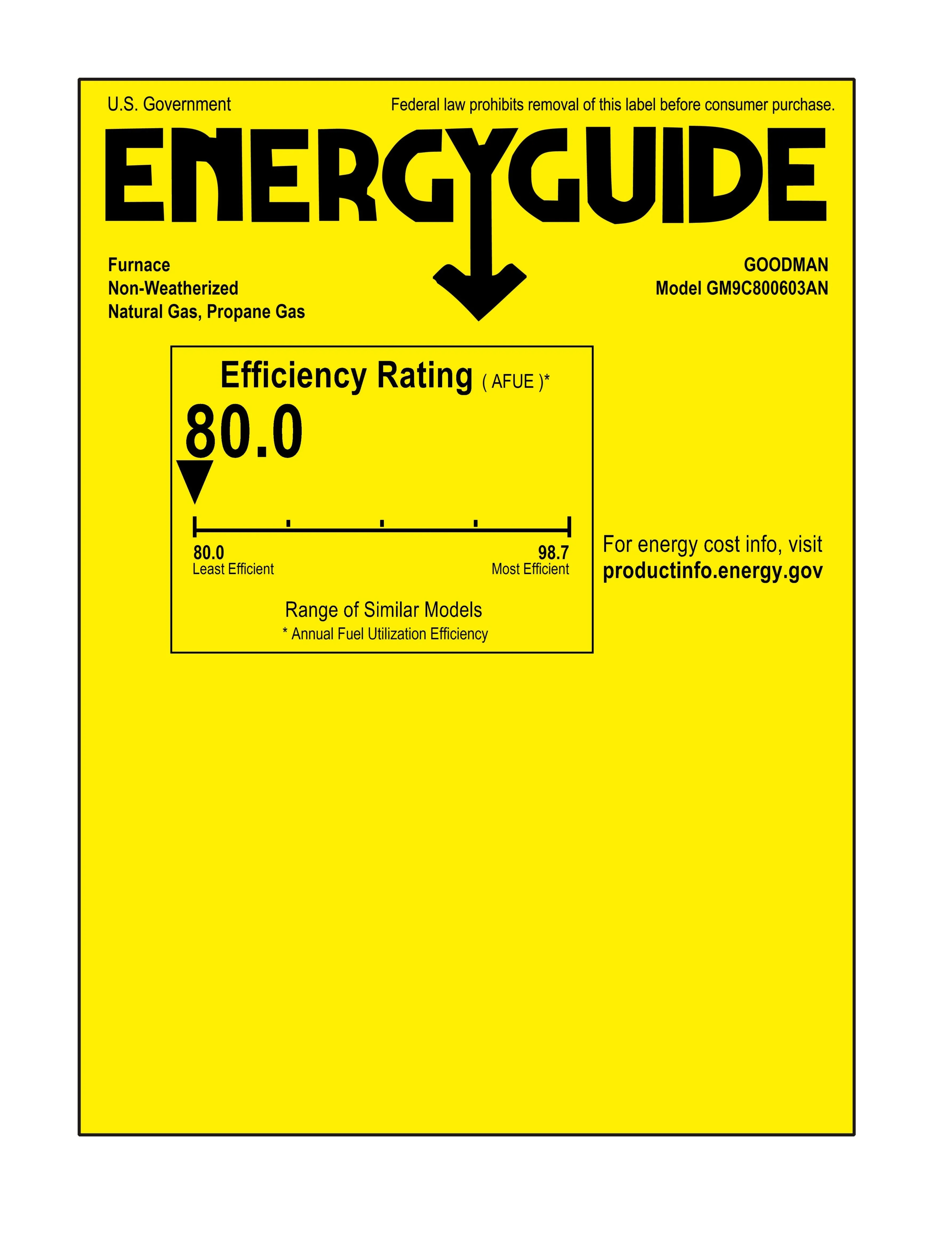 Goodman 80% AFUE 60,000 BTU 2-Stage Gas Furnace - Upflow/Horizontal - 14" Cabinet