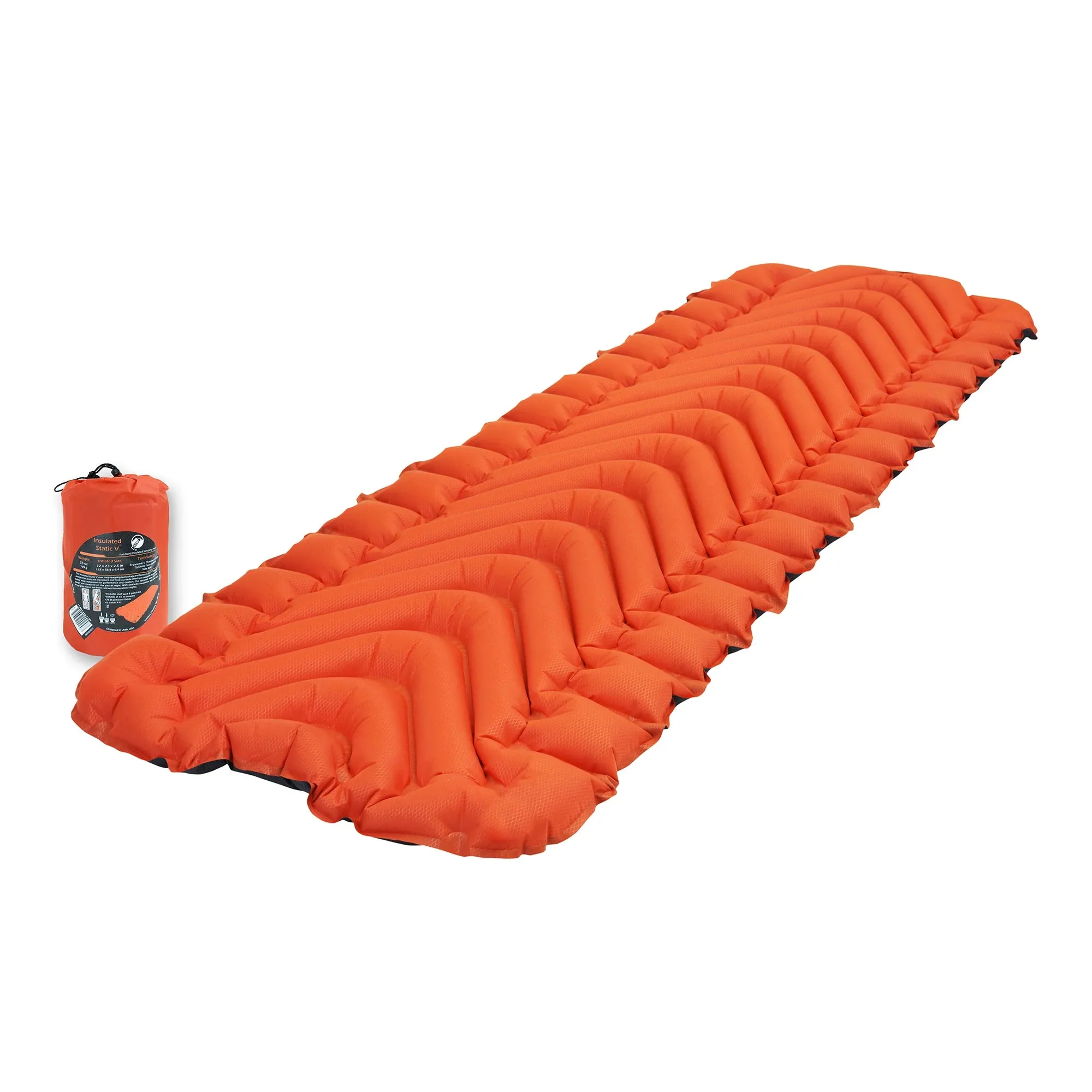 Insulated Static V Sleeping Pad - Orange