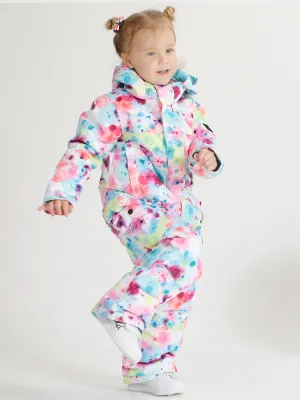 Kid's Colorful Cute Camouflage One Piece Snowboard Suit