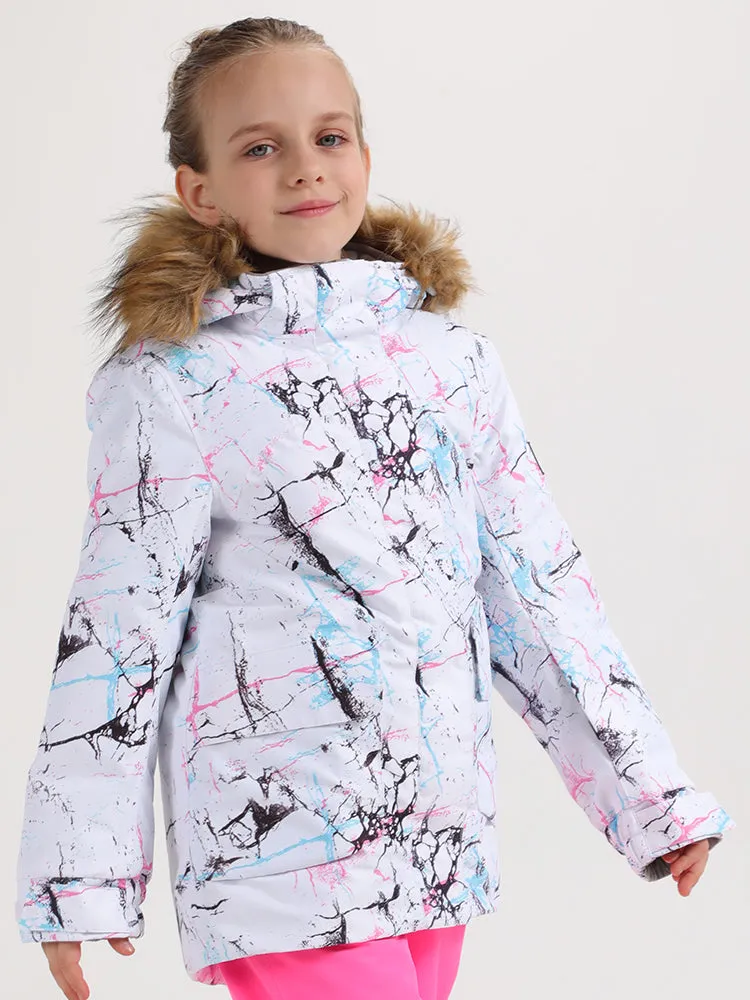 Kid's Colorful Vibrant Lines Winter Snowboard Jacket