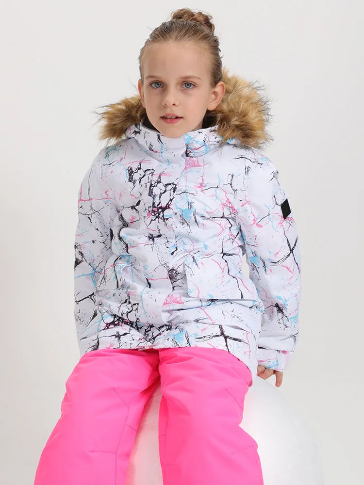 Kid's Colorful Vibrant Lines Winter Snowboard Jacket