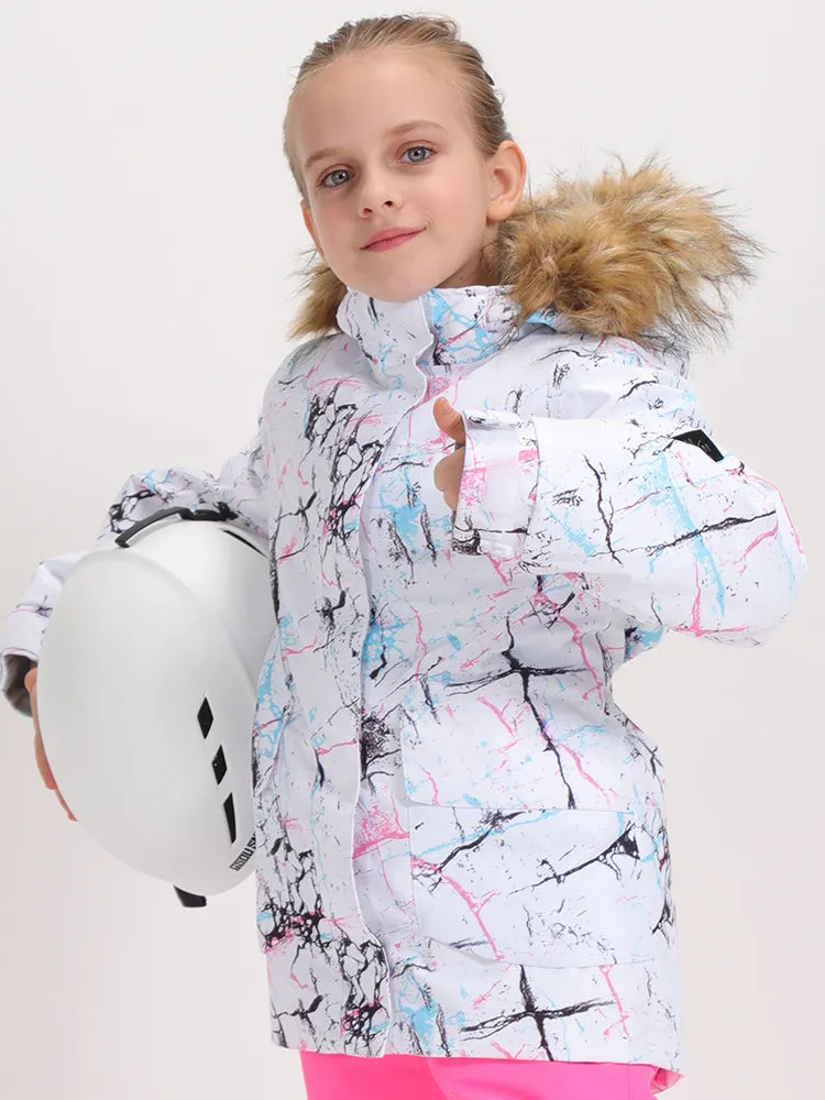 Kid's Colorful Vibrant Lines Winter Snowboard Jacket