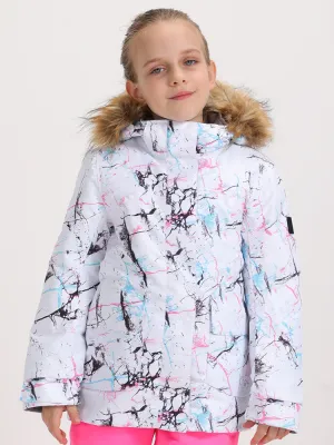 Kid's Colorful Vibrant Lines Winter Snowboard Jacket