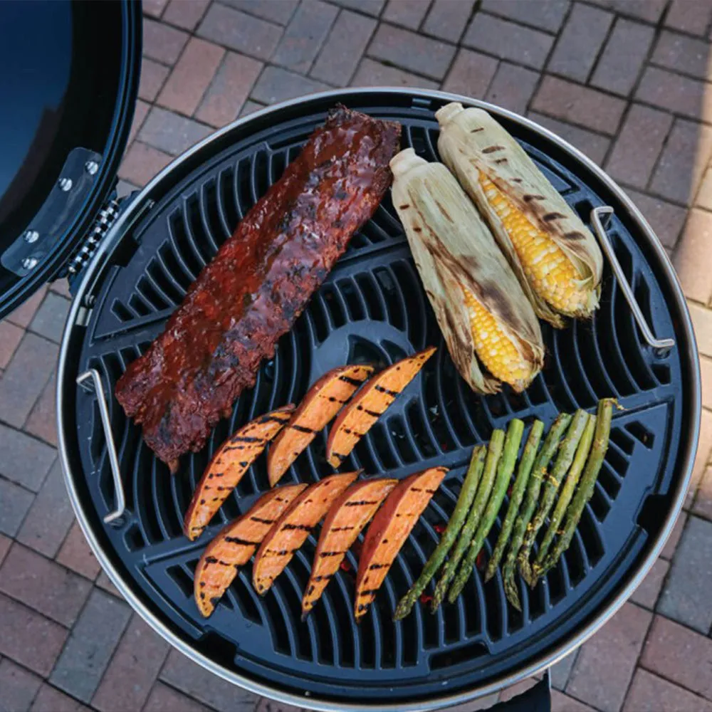 Napoleon 22" Pro Charcoal Kettle Grill W/ Cast Iron Grid & Pro Air Control Black