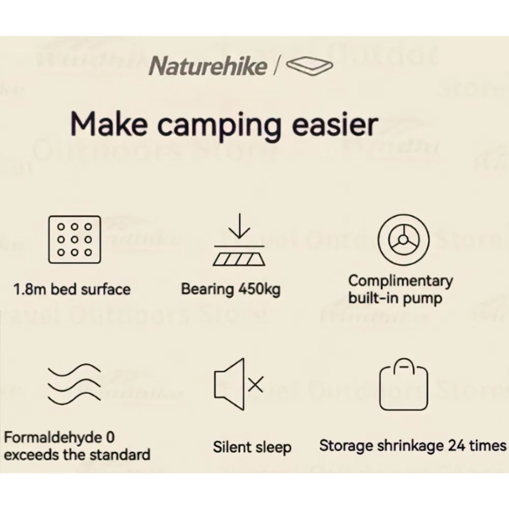 Naturehike Air Mattress with Built in Pump for 2 People