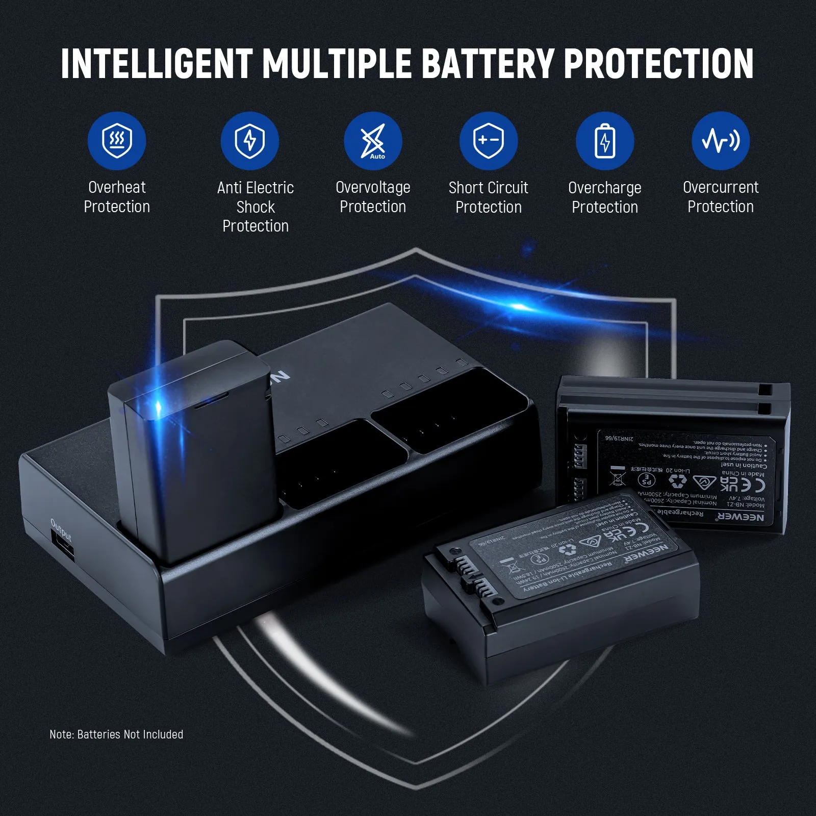 NEEWER NC3-Z1 Triple Slot Battery Charger Kit for Z2 Z1 Z760 Z880