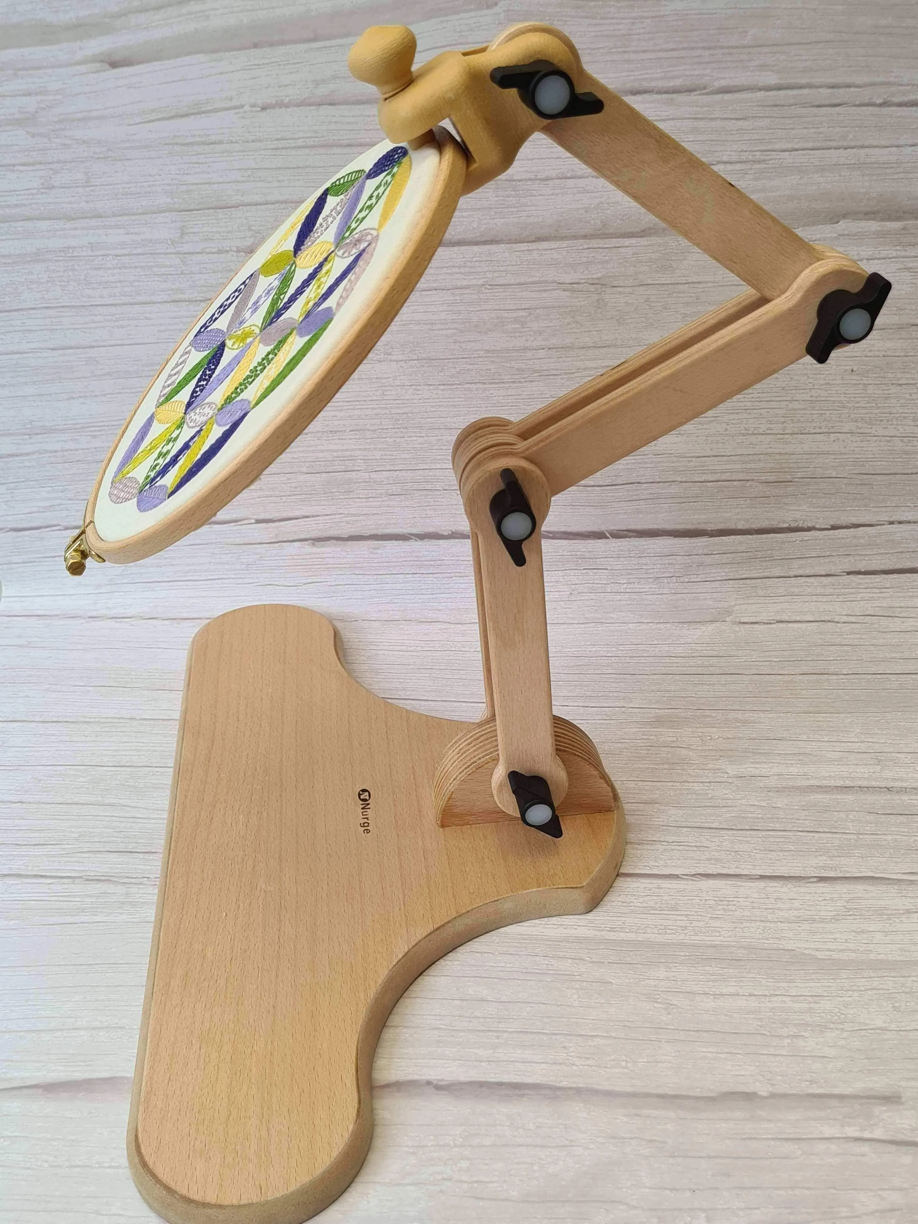 Nurge Adjustable Wooden Seat Embroidery Stand