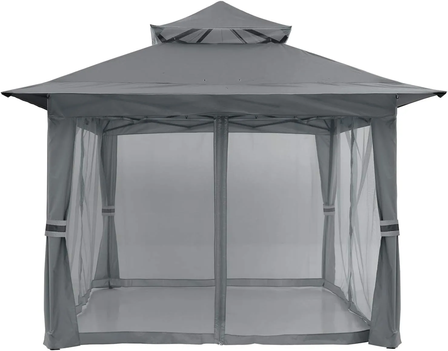 Patio Gazebo Outdoor Pop up Gazebo with Mesh Walls (13X13 Dark Gray)