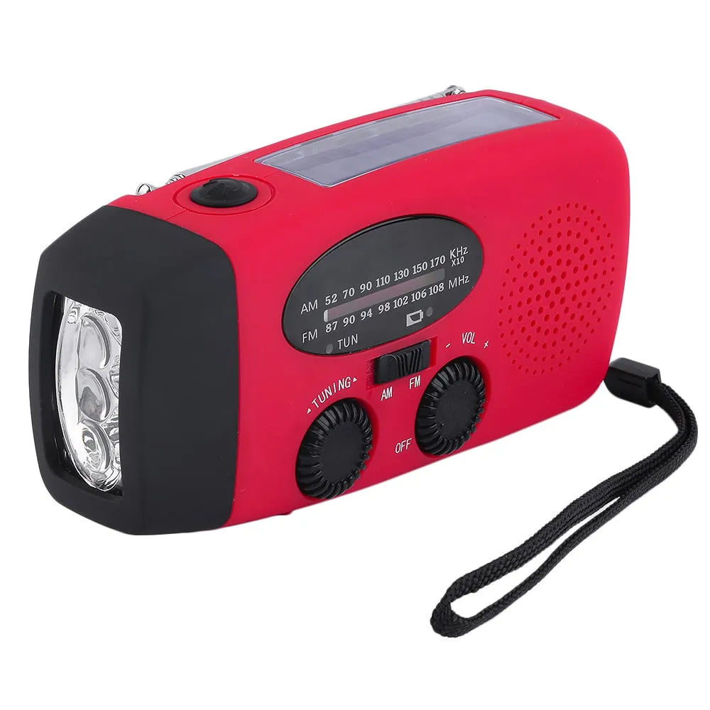 Portable Emergency Solar/Dynamo/DC & AM/FM/NOAA Radio & LED Flashlight & 1000mAh Charger Power Bank Stealth Angel Survival