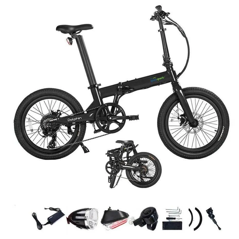 Qualisports Dolphin Portable Folding Beach Cruiser Electric Bike