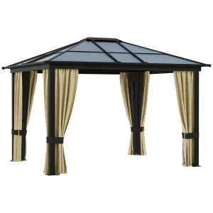 Romo 10 x 12 ft Hardtop Patio Gazebo Aluminum Frame - Beige