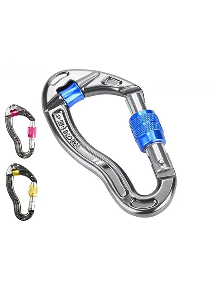 Screwgate Climbing Mountaineering Carabiner Buckle with Pulley Wheel for Tree Carving Arborist Rigging Rappelling