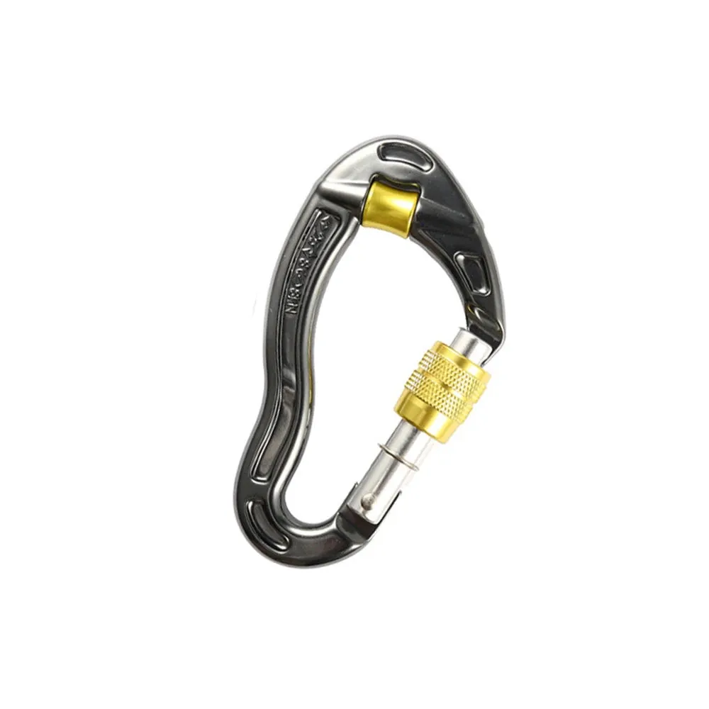 Screwgate Climbing Mountaineering Carabiner Buckle with Pulley Wheel for Tree Carving Arborist Rigging Rappelling