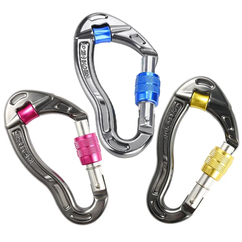 Screwgate Climbing Mountaineering Carabiner Buckle with Pulley Wheel for Tree Carving Arborist Rigging Rappelling