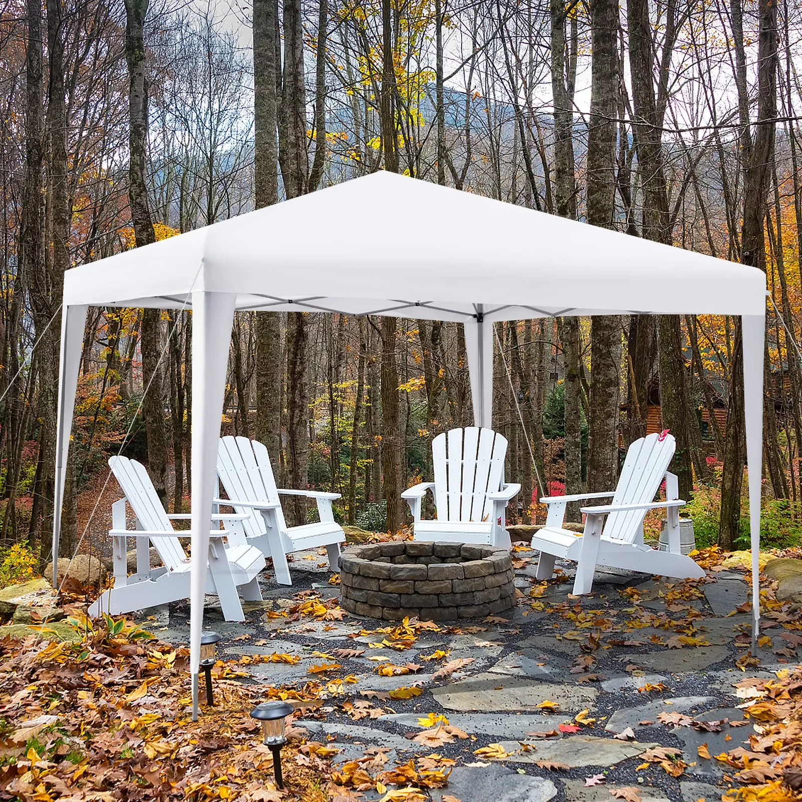 Tangkula 10x10 Ft Pop Up Canopy Tent, Easy Setup Instant Canopy with 8 Stakes