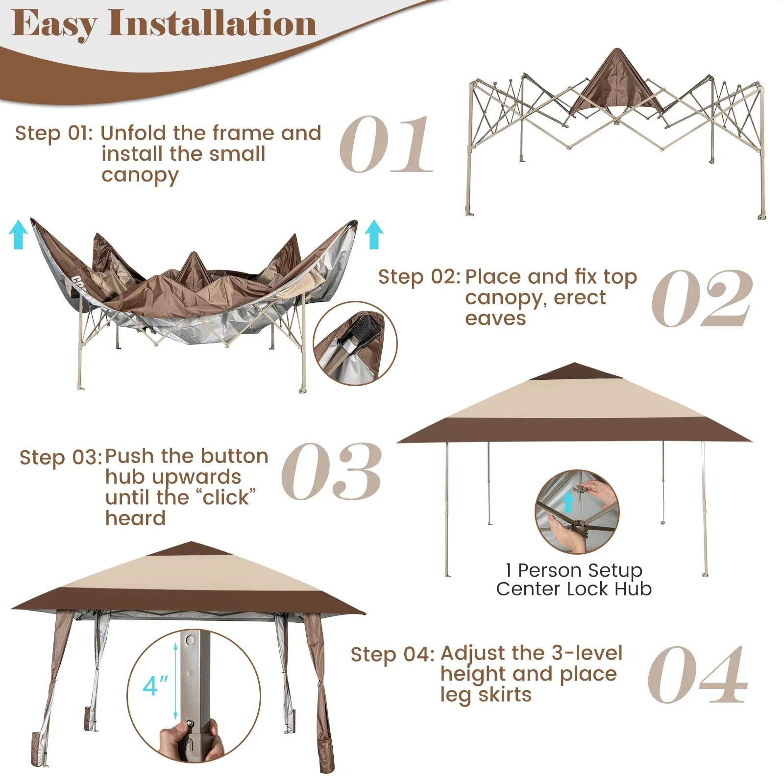 Tangkula 13x13 Ft Pop Up Gazebo