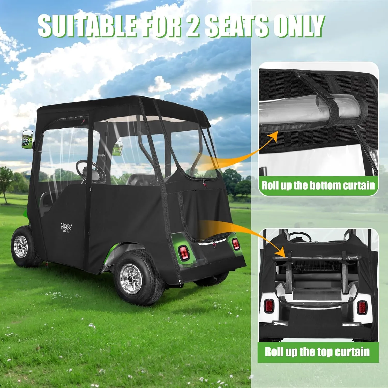 Waterproof Portable Golf Cart Enclosure for EZGO TXT RXV - 10L0L