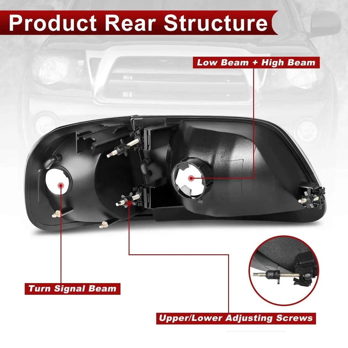 YITAMOTOR® 1997-2003 Ford F-150 Pickup / 1997-2002 Ford Expedition Headlight Assembly Headlamp with Corner Light